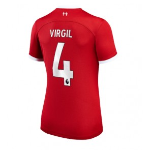 Liverpool Virgil van Dijk #4 Domaci Dres za Ženska 2023-24 Kratak Rukavima